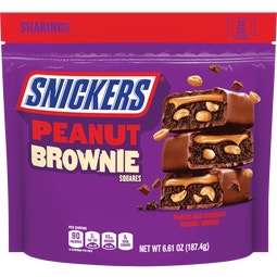SNICKERS Peanut Brownie Squares Fun Size Chocolate Candy Bars Sharing Size Bag, 6.61 oz image