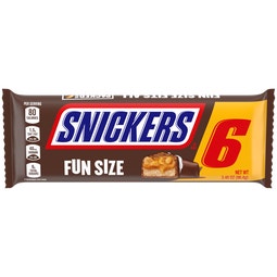 SNICKERS, Milk Chocolate Fun Size Bars, 3.4 oz (6 Count) image