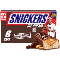 SNICKERS Chocolatey Caramel Peanut Butter Ice Cream Bars, 6 Pack, 2 Oz Bars image