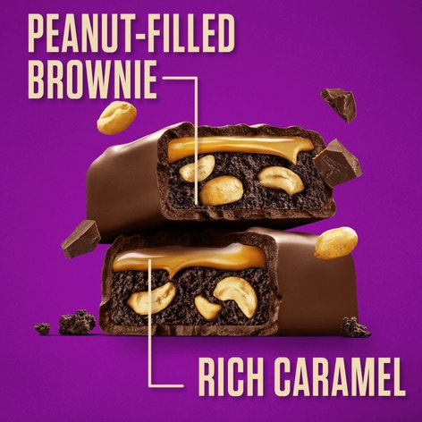 SNICKERS Peanut Brownie Squares Fun Size Chocolate Candy Bars Sharing Size Bag, 6.61 oz