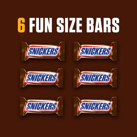 SNICKERS, Milk Chocolate Fun Size Bars, 3.4 oz (6 Count)