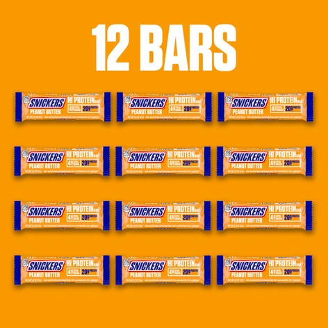 SNICKERS Hi Protein Peanut Butter Bars, 24 oz (12-Count Box)