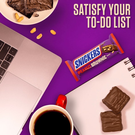 SNICKERS Peanut Brownie Squares Full Size Chocolate Candy Bar, 1.2 oz