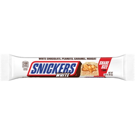 SNICKERS White Chocolate Share Size Candy Bars, 2.84 oz ...