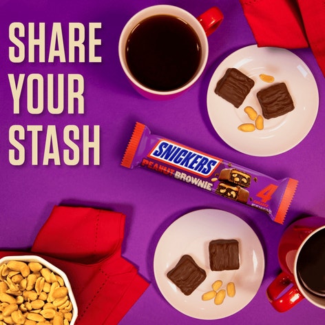 SNICKERS Peanut Brownie Squares Share Size Chocolate Candy Bar, 2.4 oz