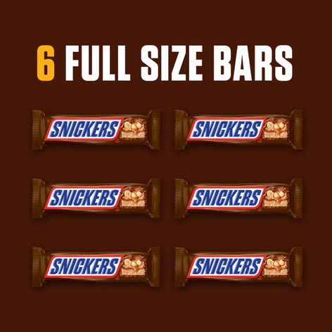 SNICKERS Full Size Chocolate Candy Bars Bag, 11.16 oz