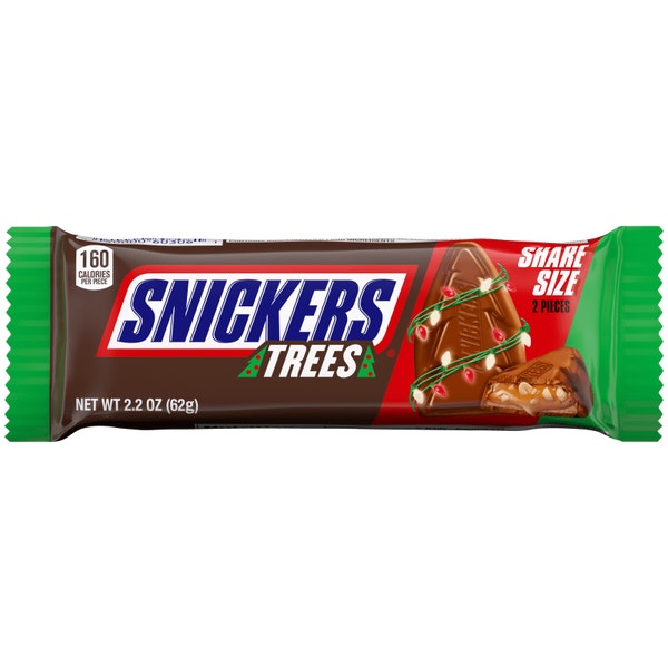 SNICKERS Trees Chocolate Christmas Candy Bars, 2 Ct
