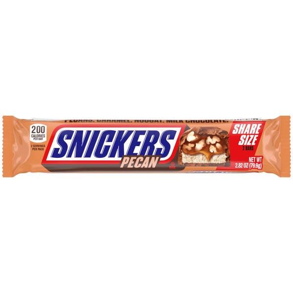 SNICKERS PECAN Share Size Chocolate Candy Bars, 2.82 oz
