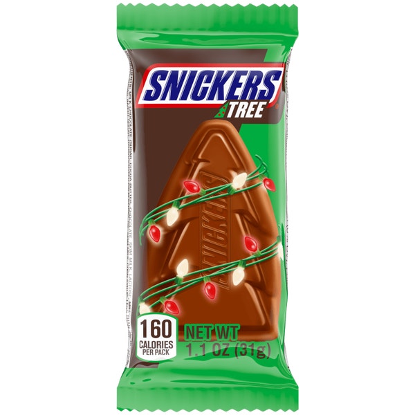 SNICKERS Trees Chocolate Christmas Candy Bars, Single