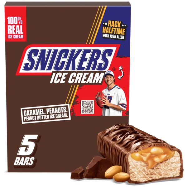 SNICKERS Chocolatey Caramel Peanut Butter Ice Cream Bars, 5 Pack, 2 Oz. Bars