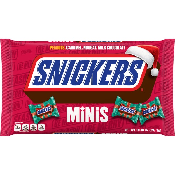 SNICKERS Minis Milk Chocolate Christmas Candy Bars, 10.48 Oz Bag