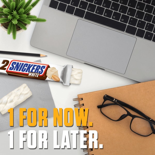 SNICKERS White Chocolate Share Size Candy Bars, 2.84 oz