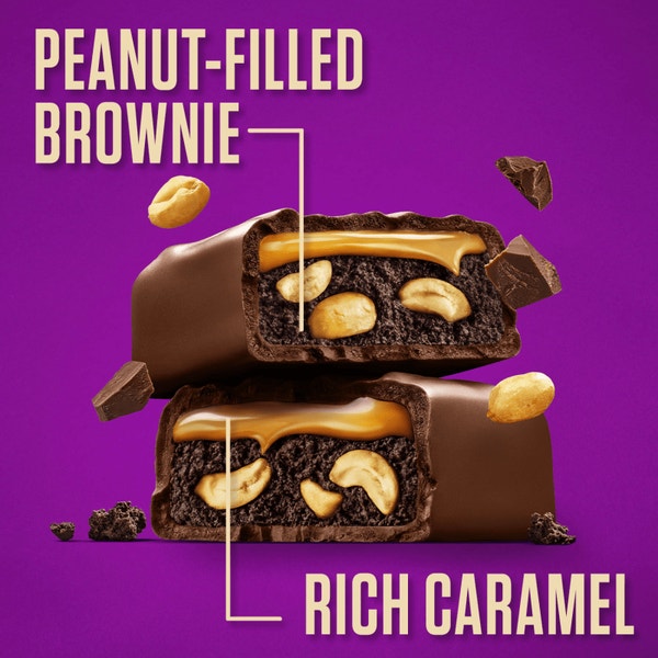 SNICKERS Peanut Brownie Squares Full Size Chocolate Candy Bar, 1.2 oz