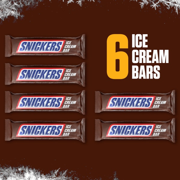SNICKERS Chocolatey Caramel Peanut Butter Ice Cream Bars, 6 Pack, 2 Oz Bars