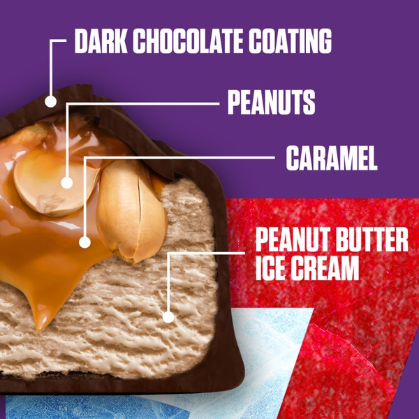 SNICKERS Dark Chocolatey Peanut Butter Ice Cream Bars, 6 Pack, 2 Oz