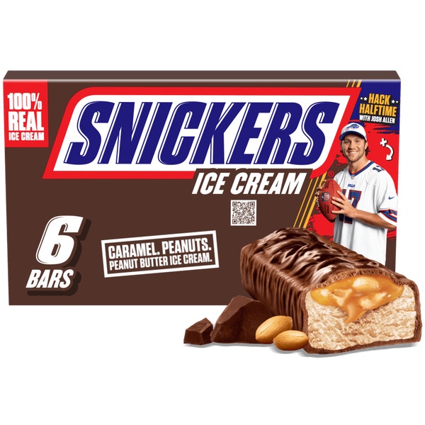 SNICKERS Chocolatey Caramel Peanut Butter Ice Cream Bars, 6 Pack, 2 Oz Bars
