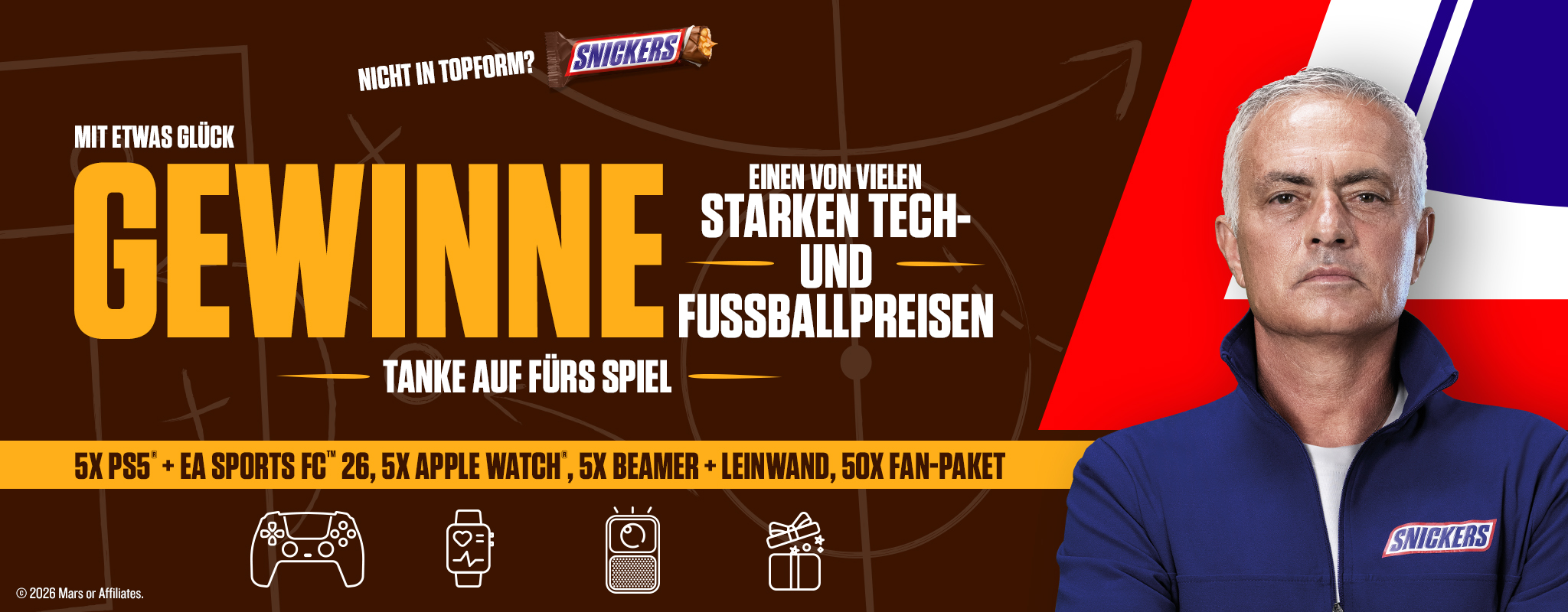 banner with snickers logo