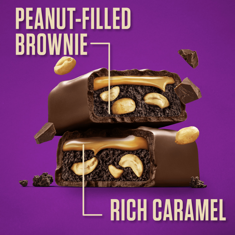 SNICKERS Peanut Brownie Squares Fun Size Chocolate Candy Bars Sharing Size Bag, 6.61 oz