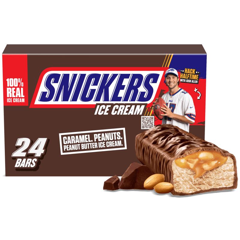 SNICKERS Chocolatey Caramel Peanut Butter Ice Cream Bars, 24 Pack, 2 Oz Bars
