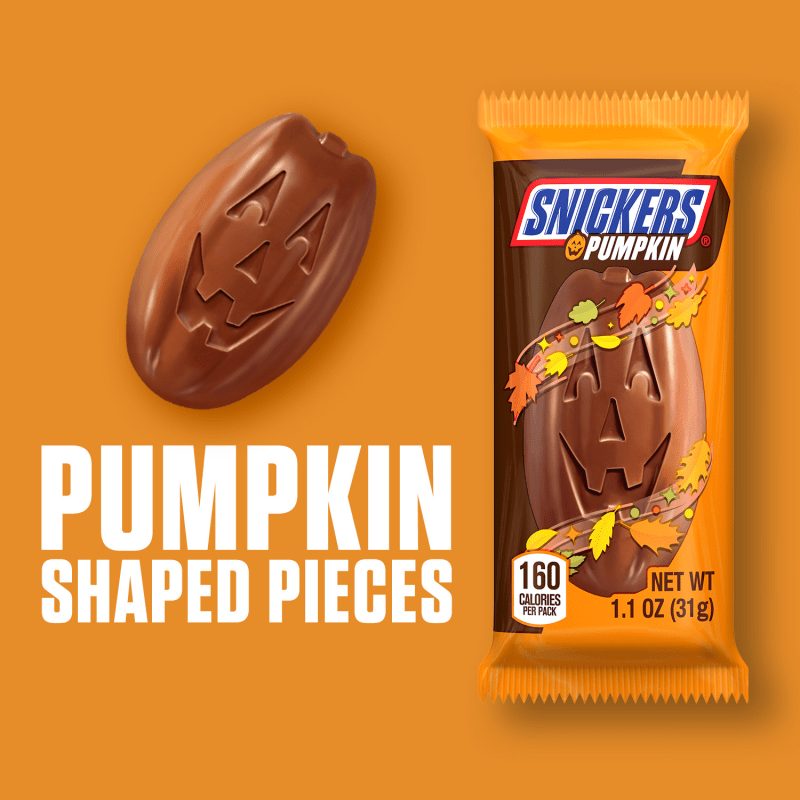 SNICKERS ORIGINAL PUMPKIN SINGLES HALLOWEEN 1.1 OUNCES EACH