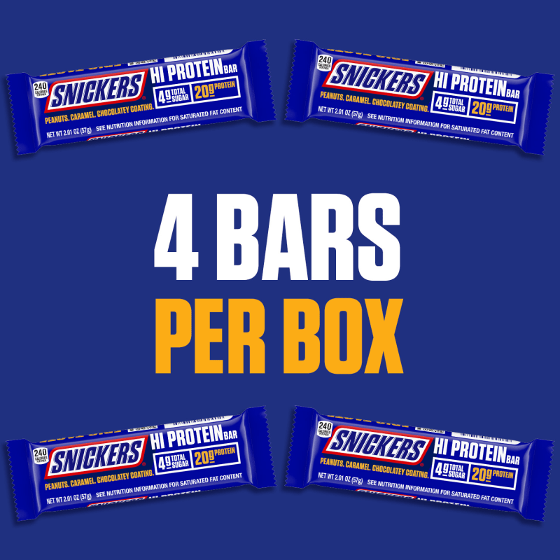 SNICKERS Hi Protein Original Bars, 8.04 oz (4-Count Box)