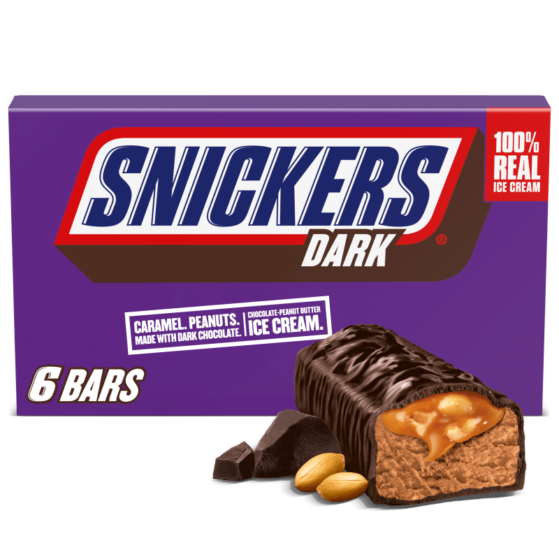 SNICKERS Dark Chocolate Ice Cream Bars, 6 Pack, 2 Oz