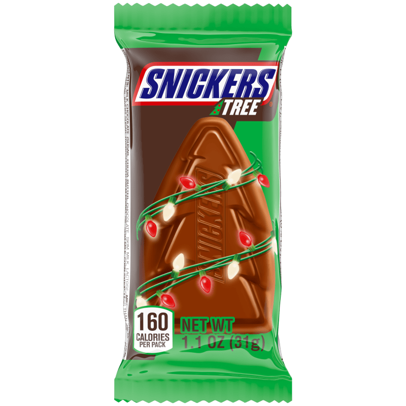 SNICKERS Trees Chocolate Christmas Candy Bars, Single