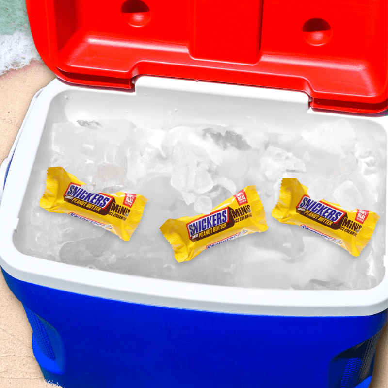 SNICKERS Ice Cream Minis, Milk Chocolatey, Caramel and Crunchy Peanut Butter Ice Cream Bars, 10 Pack, 9.5 Oz