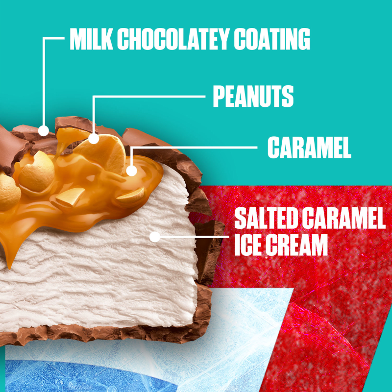 SNICKERS Ice Cream Minis, Salted Caramel Ice Cream Bars, 10 Pack, 9.5 Oz