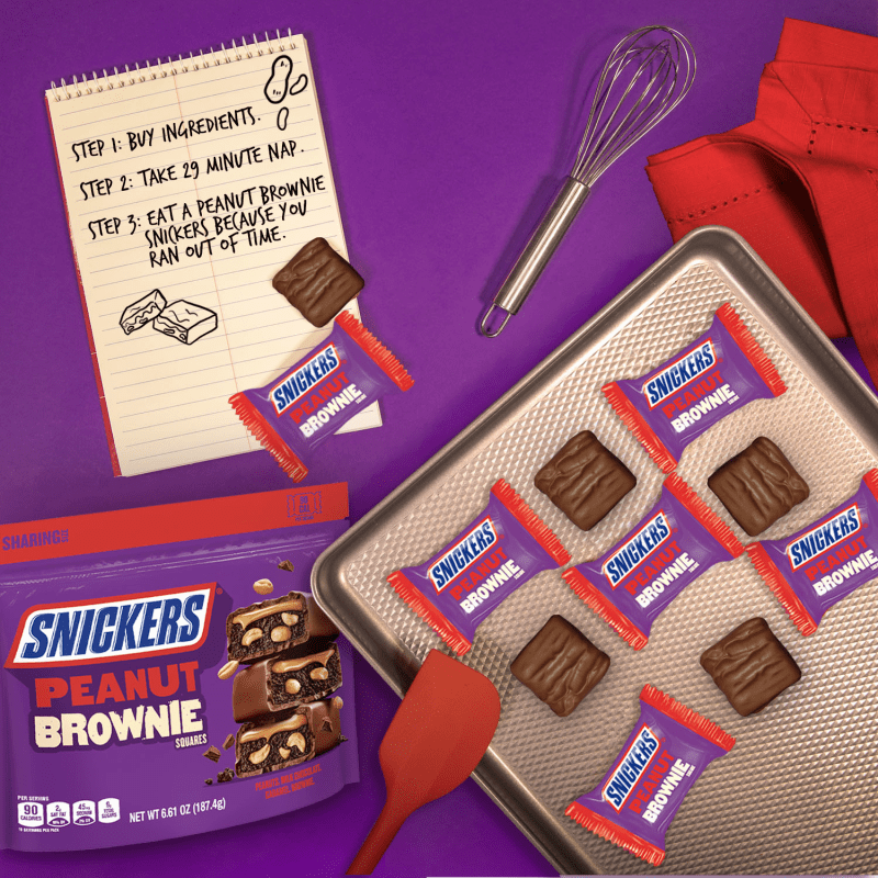 SNICKERS Peanut Brownie Squares Fun Size Chocolate Candy Bars Sharing Size Bag, 6.61 oz