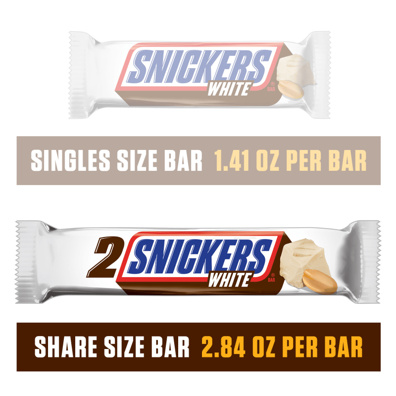 SNICKERS White Chocolate Share Size Candy Bars, 2.84 oz