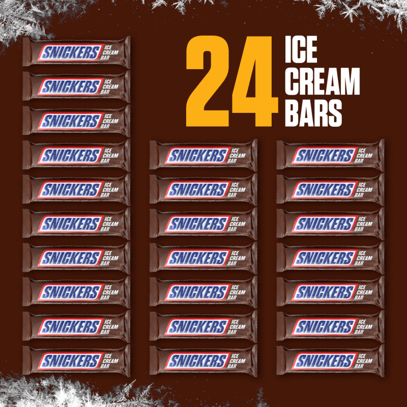 SNICKERS Peanut Butter Milk Chocolate Ice Cream Bars, 24 Pack, 2 Oz Bars