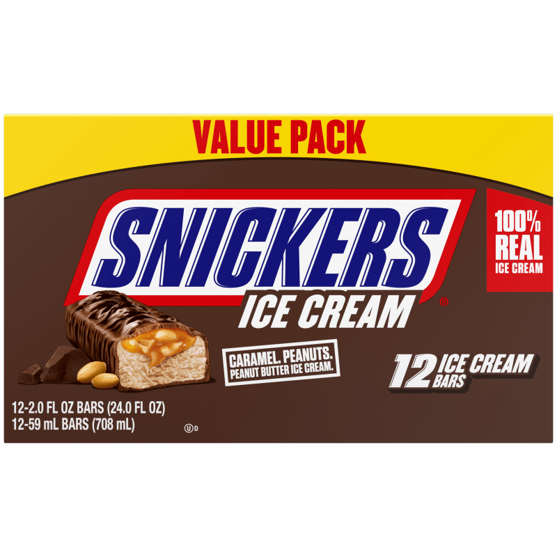 SNICKERS Ice Cream Bars, 2 oz (12Count Box) SNICKERS®