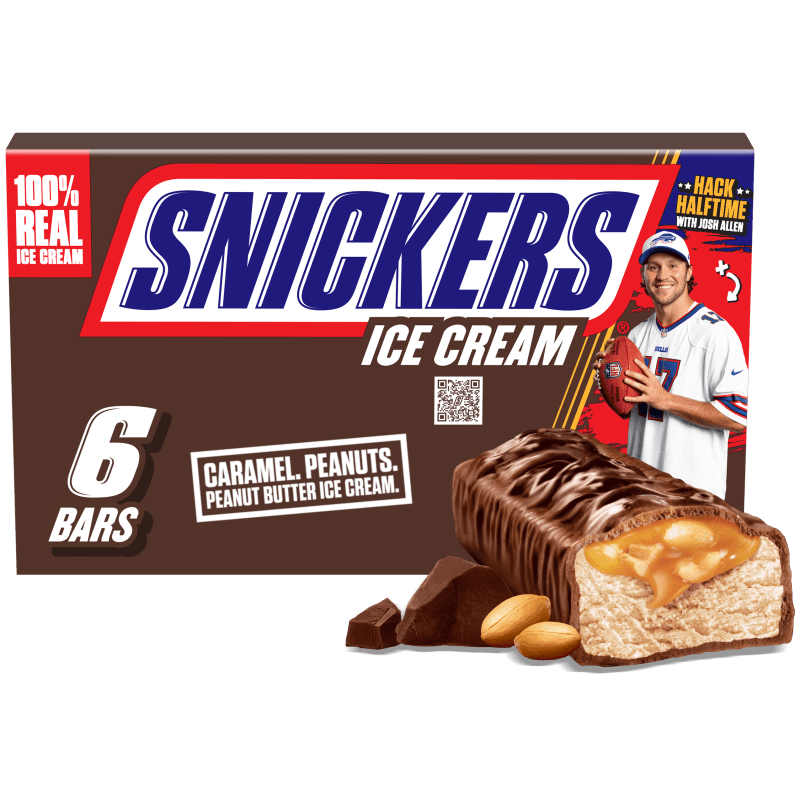 SNICKERS Chocolatey Caramel Peanut Butter Ice Cream Bars, 6 Pack, 2 Oz Bars